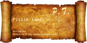 Pitlik Tamás névjegykártya